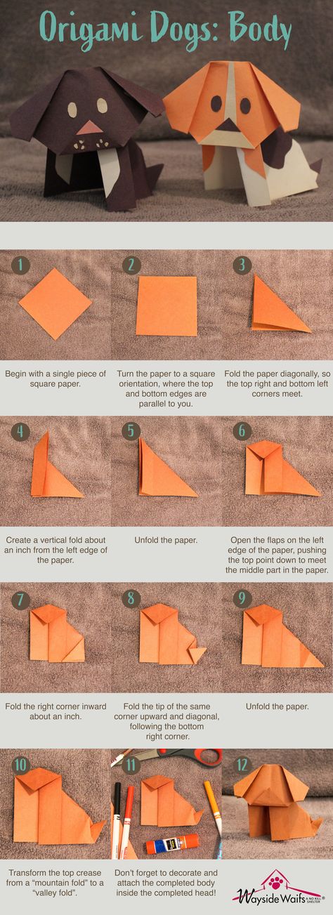 Origami Dog Step By Step, Origami Dog Easy, Origami Dog Face, Dog Origami, Easy Origami Animals, Origami Dog, Origami Tutorial Easy, Red Ted Art, Kids Origami