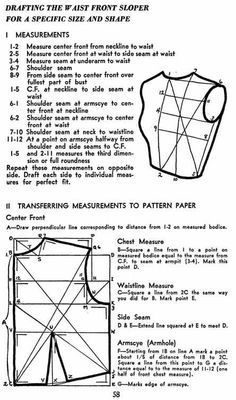 Pattern Drafting Bodice, Sewing Measurements, Sewing Alterations, Tauriel, Dress Making Patterns, Sew Ins, Sewing Design, Drafting Patterns, Sewing Lessons