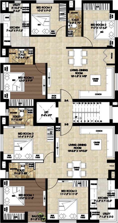 5 Bhk Bungalow Plan, 2bhk And 3bhk Apartment Floor Plan, 2 Apartment Building Plan, 3 Unit Apartment Building Floor Plans, 2 Unit Apartment Building Plans, 3bhk Apartment Plan, 6 Unit Apartment Building Plan, 2 Bedroom Apartment Floor Plan Modern, 3bhk Apartment Floor Plans