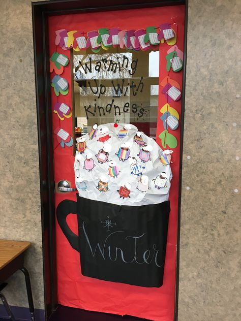 Warming up with kindness classroom door Kindness Door, Winter Doors, Holiday Classroom Doors, Kindness Classroom, Winter Door Decorations Classroom, Winter Classroom Door, Classroom Door Decorating, Preschool Door, Kindness Week