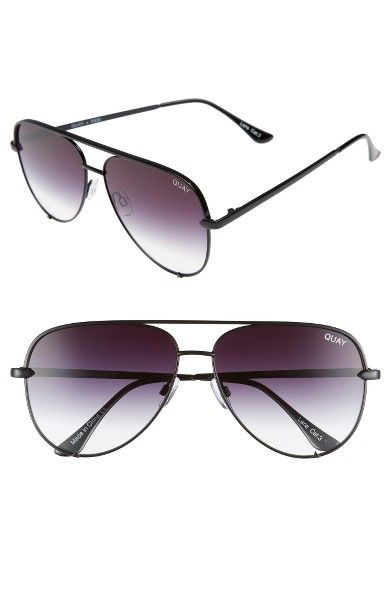 Main Image - Quay Australia x Desi Perkins 'High Key' 62mm Aviator Sunglasses Quay High Key, Chic Activewear, Desi Perkins, Oversized Aviator Sunglasses, Black Fade, Quay Australia Sunglasses, Black Aviator Sunglasses, Quay Sunglasses, Youtube Makeup