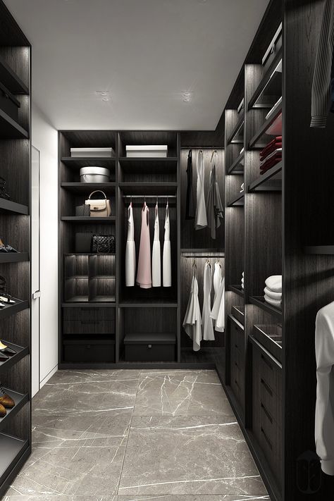 Dream Dressing Room, Dressing Room Closet, Dream Closet Design, Walk In Closet Design, Black Interior Design, Luxury Closets Design, Wardrobe Interior Design, Wardrobe Room, Closet Remodel