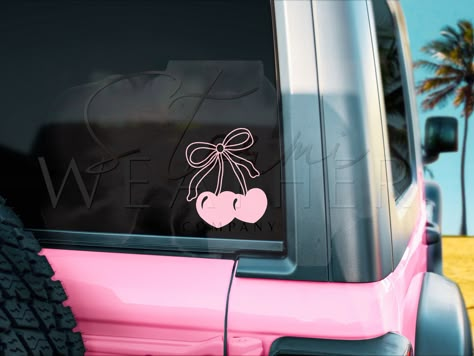 Add this cute girly decal to your car ! It is also the perfect gift for your bestie, new car owner, bridesmaids or anyone you want to let know they look good!  WARNING: If you DO NOT clean the surface with rubbing alcohol, the stickers will peel off, especially the small letters. If you are placing them on a a tumbler, water bottle etc. please be aware that being placed in an area where you can touch the sticker a lot can cause the small letters can peel off. Please see recommended locations for Pink Car Stickers, Aesthetic Car Stickers, Cricut Car Decals, Car Stickers Aesthetic, Pink Honda, Girly Car Decals, Cute Car Stickers, Cute Car Decals, Bow Aesthetic