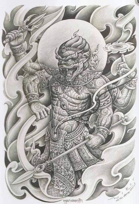 Tattoo Khmer, Cambodian Tattoo, Tato Irezumi, Balinese Tattoo, Suit Tattoo, Samurai Tattoo Sleeve, Hanuman Tattoo, Khmer Tattoo, Tattoo 2023