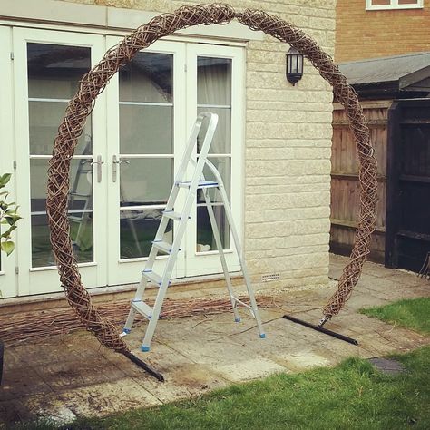 Wedding Moongate, Moongate Garden, Willow Arch, Fair Garden, Moon Gates, Northern Scotland, Garden Trellis Designs, Raspberry Canes, Cockle Shells