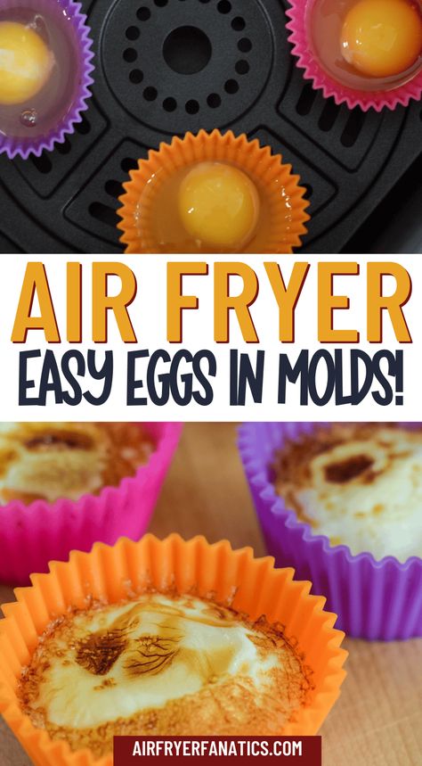 air fryer eggs in silicone molds Egg In Airfryer, Cooking Eggs In Air Fryer, Egg Bites Silicone Mold Air Fryer, Air Fried Eggs, Eggs Airfryer, Egg Bites Air Fryer, Air Fry Eggs, Air Fryer Egg Bites, Eggs In Air Fryer