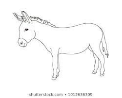 Donkey Line Art, Donkey Template Free Printable, Donkey Line Drawing, Donkey Drawing Easy, Donkey Outline, Nativity Cards, Donkey Drawing, Line Drawing Images, Bethlehem Christmas