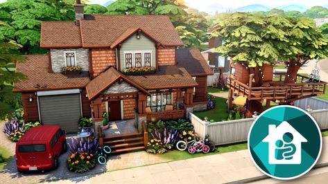 We're building a Base Game + Growing Together ONLY home for an 8 Sim family! 👶 • 📍 30x20 in San Sequoia • No CC • Gallery ID: ChrissieYT • Packs Used: Base Game + Growing Together ONLY! • $109,044 Simoleons • 4 bed, 2 bath (space for 8 Sims - 4 adults, 2 kids, a toddler + infant) Sims 4 Family Home 30x20, Growing Together Sims 4 House, Sims 4 Family Home Base Game, Sims 4 San Sequoia Build, Family Homes Sims 4, Sims 4 Generation House, San Sequoia House, Sims 4 Growing Together House, San Sequoia House Sims 4