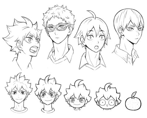 Haikyuu Drawing, Kagehina Cute, Haikyuu Tsukishima, Anime Lineart, Japanese Poster Design, Anime Boy Hair, Haikyuu Wallpaper, Hinata Shoyo, Drawings Tutorials