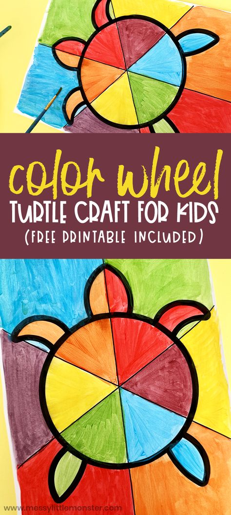 How To Make a Color Wheel Turtle Craft Color Projects For Elementary, Easy Color Wheel Projects, 2nd Grade Color Wheel Art Lesson, Elementary Color Theory Projects, Color Theory Art Projects Elementary, Color Wheel For Preschoolers, Element Of Art Color Projects, Color Wheel Art Projects Preschool, Color Wheel Lesson Elementary