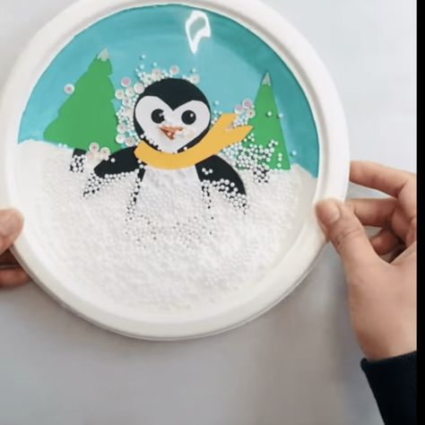 Paper Plate Snow Globe Craft, Plate Snowglobe Craft, Paper Plate Snowglobe, Kids Snow Globe Craft, Paper Plate Snow Globe, Paper Plate Snowman, Snowglobe Craft, Snow Globe Craft, Alphabet Crafts Preschool