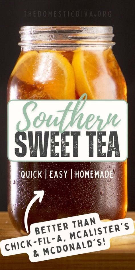 Sun Sweet Tea Recipe, Best Southern Sweet Tea Recipe, How To Make Southern Sweet Tea, Southern Style Sweet Tea, Home Made Sweet Tea, Healthy Sweet Tea, Southern Sweet Tea Recipe Gallon, Lipton Sweet Tea Recipe Gallon, Sweet Tea With Honey