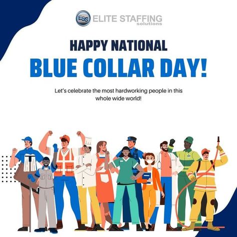 Elite Staffing Solutions on Instagram: "Elite Staffing Solutions would like to thank our blue collar workers out there who are doing a great job. All the blue collar workers deserve our gratitude and respect for all the hard work they do. Happy National Blue Collar Day! #HappyNationalBlueCollarDay #Thankyou #grateful #RespectBluecollar #WorkingforWrokers #wichita #bluecollarlife #bluecollarworkers" Great Job, Lets Celebrate, Hard Work, Work Hard, Gratitude, Let It Be, Collar, Blue, Quick Saves