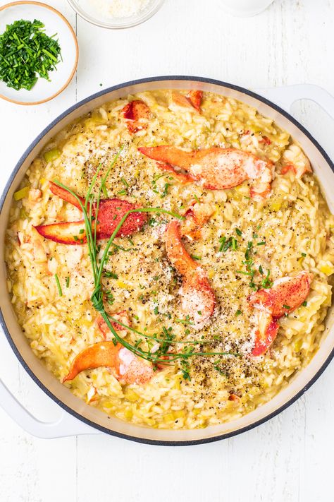 Lobster Rosoto Recipes, Lobster Rositto, Lobster Risotto Recipe, Easy Grilled Shrimp Recipes, Cooked Lobster, Cheese Risotto, Spinach Risotto, Best Risotto, Lobster Risotto