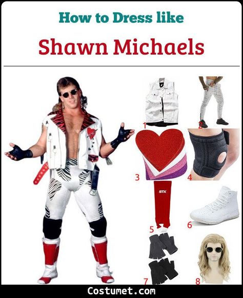 Shawn Michaels (WWE) Costume for Cosplay & Halloween 2021 Shawn Michaels Wwe, Wwe Costumes, Wrestling Costumes, Paul Bearer, Michaels Halloween, Coach Outfits, Wrestling Coach, Wwe Dean Ambrose, Long Blonde Wig