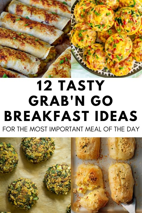 Make ahead breakfast ideas to grab on the go. #grabandgobreakfast #breakfastideas #breakfasttogo #breakfasttogoideas #breakfasttogomakeahead Savory Breakfast Ideas To Go, Pack And Go Breakfast, To Go Breakfast Ideas For Adults, Breakfast Togo Ideas, Easy Breakfast Grab And Go, Savory Grab And Go Breakfast, Brunch Grab And Go, Breakfast Ideas For Working Men, Breakfast Ideas For People Who Don't Like Breakfast