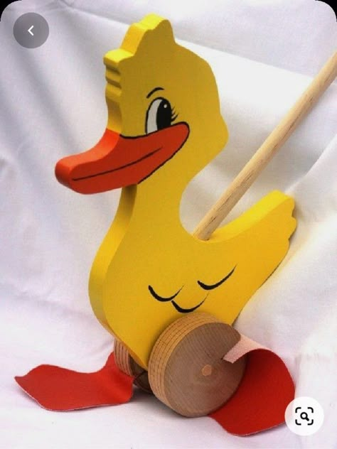 Toy Duck, Wooden Toys Design, Wooden Toy Trucks, Wooden Duck, Making Wooden Toys, Wood Toys Plans, Wooden Toys Plans, Push Toys, Woodworking Toys