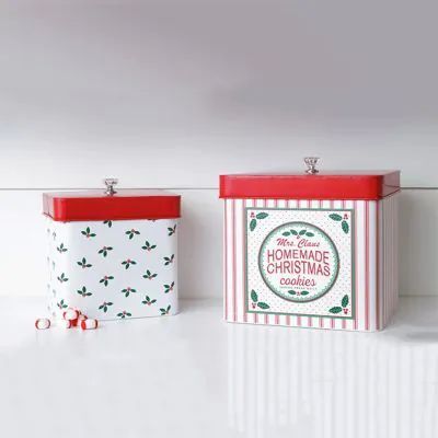 MAKING IT BRIGHT | Shop Sales Events Antique Farmhouse Bakery Container, Mrs Claus Bakery, Simple Side Tables, Homemade Cookie, Holiday Aesthetic, Cookie Tin, Tin Canisters, Farmhouse Holiday, Cookie Tins