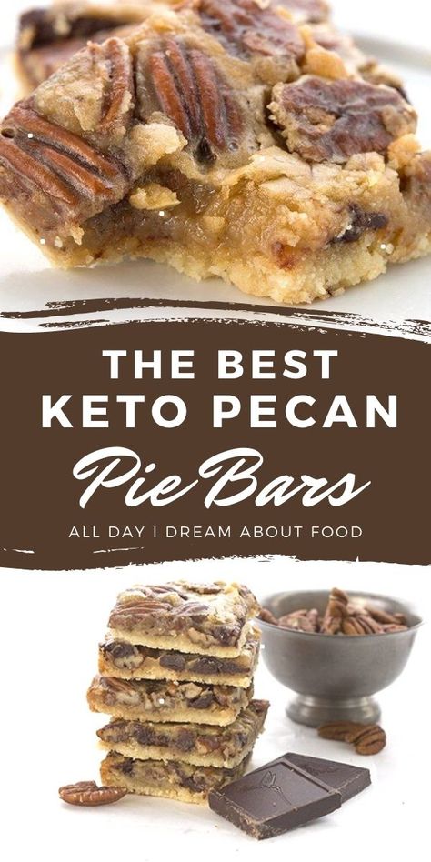 The best and gooiest keto pecan pie bars out there. So delicious and so easy to make. Full of rich caramel pecan flavor. Keto Pecan Pie Bars, Dolce Poche Calorie, Recipe Keeper, Keto Pecan Pie, Keto Thanksgiving, Keto Bars, Food Keto, Postre Keto, Pecan Pie Bars