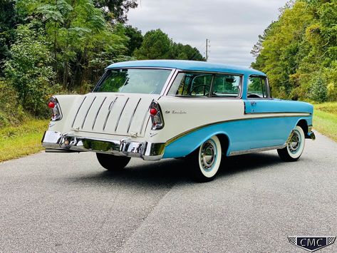 1956 Chevrolet Nomad | Carolina Muscle Cars Inc. 55 Chevy Nomad, Chevy Nomad, 55 Chevy, New Drivers, Gasoline Engine, Blue Interior, First Car, Classic Cars Trucks, Station Wagon