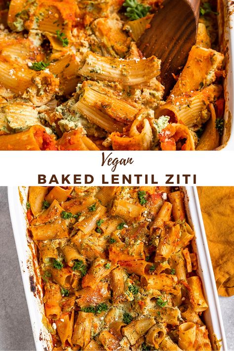 Vegan Mostaccioli, Vegan Traybake Dinner, Vegan Meal Recipes, Vegan Casseroles Dinners, Easy Vegan Casserole Recipes, Vegan Ziti, Vegan Dump And Bake, Ziti Bake, Best Vegan Pasta