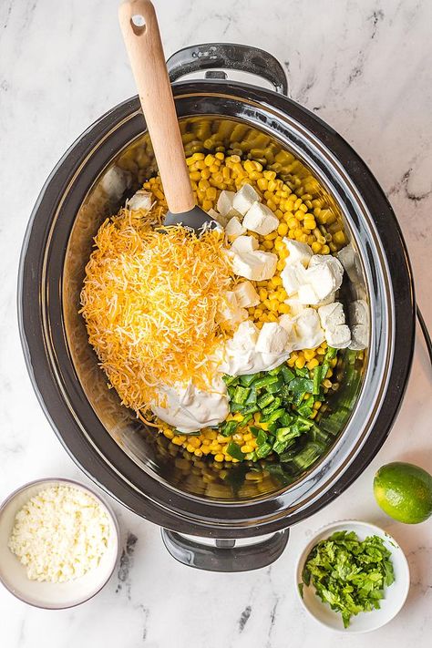 Corn Jalepeno Dip, Easy Street Corn Dip, Crockpot Dip Recipes, Easy Street Corn, Spicy Corn Dip, Jalapeno Corn Dip, Dip Recipes Crockpot, Cheesy Corn Dip, Hot Corn Dip