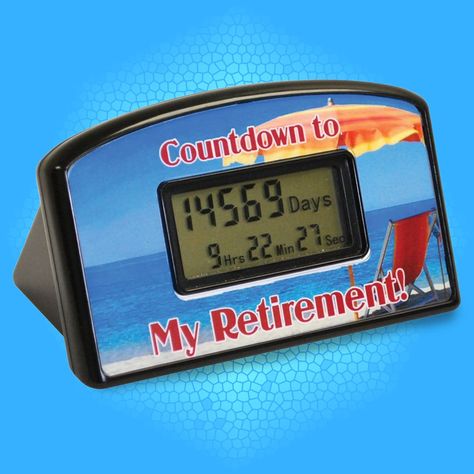 It’s a fun way to know exactly when it’s time to retire! Use this desktop countdown clock to count down the hours, minutes, and seconds. Co-workers, friends, or family who are looking forward to retirement will enjoy receiving a beach-themed retirement countdown clock. Retirement Countdown Timer on Cool Stuff To Buy inc. - Find Cool Things To Buy!. Teacher Retirement Countdown Ideas, Retirement Countdown, Cool Stuff To Buy, Stuff To Buy, Countdown Clock, The Hours, Countdown Timer, Cool Things, Co Workers