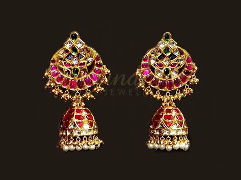 Kundan Buttalu, Buttalu Gold, Kundan Earrings Gold, Temple Jewellery Earrings, Necklaces Luxury, Gold Earrings Indian, Gold Jhumka Earrings, Flower Costume, Long Pearl Necklaces