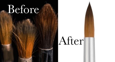 Artists Paintbrushes and Their Uses Different Paint Brush Uses, How To Fix Paint Brushes, How To Clean Brushes Paint, How To Clean Paint Brushes, Types Of Paint Brushes, Painting Without Brushes, Sewing Room Storage Ideas, Junk Journal Tutorial, Learn Acrylic Painting