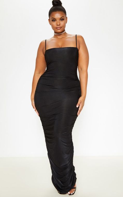 Plus Size Clothing | Women's Plus Size Fashion | PrettyLittleThing Black Women Brunch, All Black Party, Plus Size Wardrobe, Leslie Sidora, Plus Size Tips, Simple Accessories, Curvy Model, Maxi Styles, Weekend Wardrobe