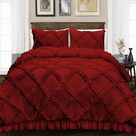 Red Bedspread, Burgundy Bedding, Ruffle Comforter, Red Comforter, Beige Comforter, Ruffle Duvet Cover, Grey Comforter, Egyptian Cotton Duvet Cover, Twin Comforter Sets