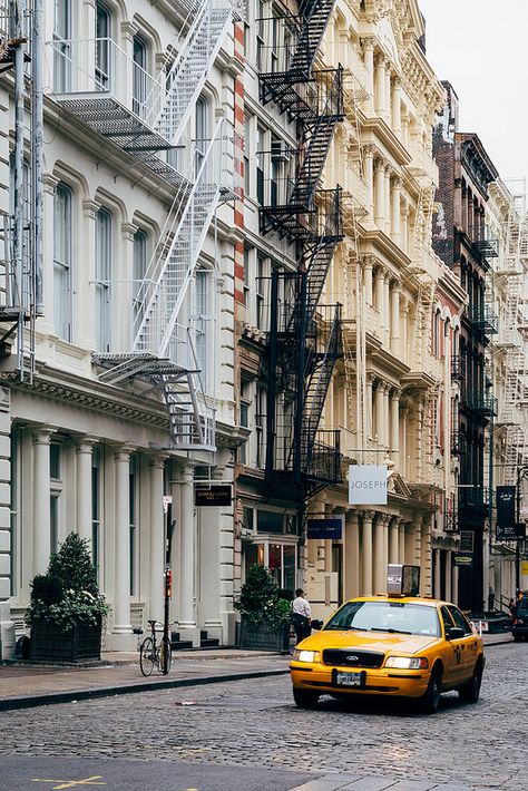 Soho, NY / photo by Philipp Kern #city #street Christophe Jacrot, Photo New York, Voyage New York, Yellow Taxi, Empire State Of Mind, Fire Escape, Taxi Cab, Destination Voyage, City That Never Sleeps