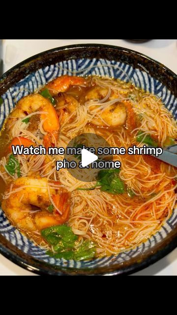 ROAD TO 50K 🔥 | DM FOR PROMOTIONS on Instagram: "Made At Home Shrimp Pho 🍤🍜😋  Video 🎥 cred: “badbtchjay” on TikTok  #fyp #viral #explore #cooking #foryoupage #reels #foodie #foodporn #foodielife #yummy #hungry #foodgasm #instafood #delicious #foodlover #foodoftheday #foodgram #pho #shrimppho #vietnamesepho" Home Made Pho, Pho Noodle Soup Recipe, Shrimp Pho, Pho Soup Recipe, Shrimp Soup Recipes, How To Make Pho, Pho Noodle Soup, Ramen Recipes Easy, How To Make Shrimp