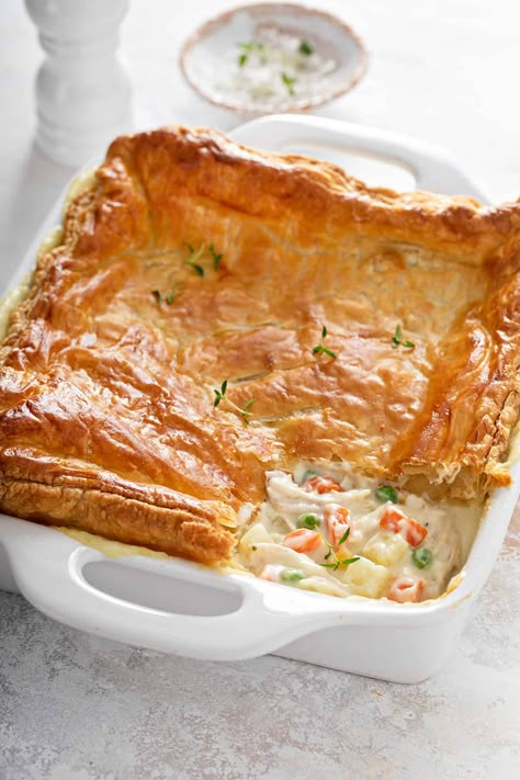 Chicken Pot Pie With Puffed Pastry, Pot Pie Puff Pastry Crust, Chicken Pot Pie Puff Pastry Frozen Vegetables, Leftover Rotisserie Chicken Pot Pie, Joanna Gaines Pot Pie, Chicken Pot Pie Small Batch, Cream Of Chicken Chicken Pot Pie, Phyllo Pastry Chicken Pot Pie, Chicken Pot Pie With Croissant Crust