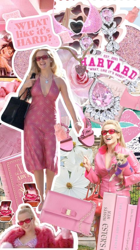 Pink Elle Woods, Elle Woods Bachelorette, Elle Woods Collage, Elle Woods Lockscreen, Elle Woods Poster, Elle Woods Background, Elle Woods Aesthetic Wallpaper, Elle Woods Aesthetic Outfits, Pink Lawyer Aesthetic