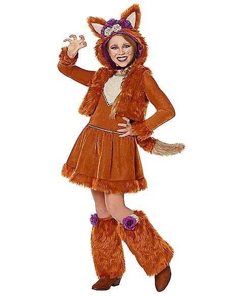 Kids Luxurious Fox Costume – The Signature Collection - Spirithalloween.com Kids Fox Costume, Foxy Costume, Home Halloween Costumes, Fox Costume, Fox Dress, Fluffy Tail, Last Unicorn, Fox Ears, Fox Girl