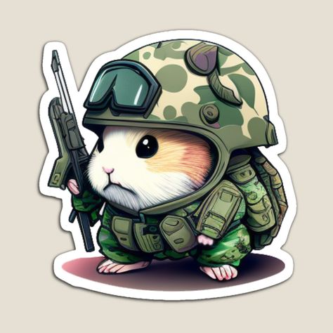 Hamster Art, Hamster Sticker, Captain Amerika, Hamster Cartoon, Military Stickers, Military Camouflage, Plastic Stickers, Decorate Notebook, Coloring Stickers