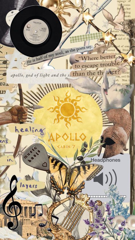 Apollo Wallpaper, Greek Mythology Quotes, Cabin Wallpaper, Apollo Aesthetic, Apollo Greek, Apollo Cabin, Percy Jackson Cabins, Cabin 7, Percy Jackson Wallpaper