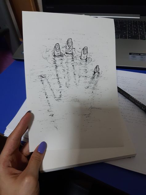 Drowning draw simple drawing Easy Deep Drawing Ideas, Drawings With Deep Meaning Simple, Fear Of Water Drawing, Simple Deep Drawing, Drawing With Meaning, Deep Drawing Ideas Easy, Nova Artino, Cute Art Projects, Black Pen Drawing