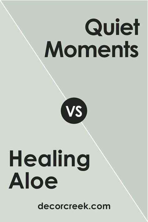 Healing Aloe vs Quiet Moments Ice Cap Benjamin Moore, Bm Healing Aloe, Bm Quiet Moments, Healing Aloe Benjamin Moore, Quiet Moments Benjamin Moore, Benjamin Moore Bathroom, Benjamin Moore Bedroom, Healing Aloe, Kendall Charcoal