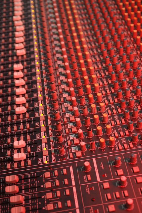 Studio soundboard. Studio mixing soundboard in red lighting , #AFF, #soundboard, #Studio, #mixing, #lighting, #red #ad Sound Mixing Studio, Soundboard Aesthetic, Recording Studio Aesthetic, Beat Machine, Red Lighting, Recording Studio Design, Studio Spaces, Sound Studio, Recording Studios