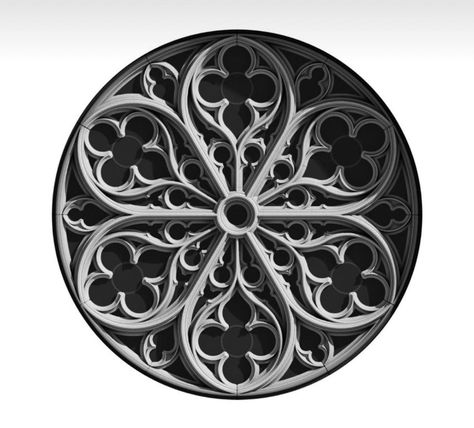 Rose Window Tattoo Design, Cathedral Tattoos, Rose Window Tattoo, Union Tattoo, Cathedral Tattoo, Church Tattoo, Greek Ornament, Window Tattoo, Roman Tattoo