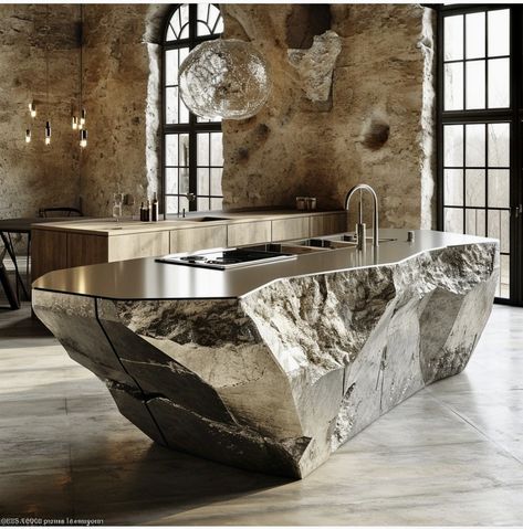 Cement Furniture, Stone Bathtub, Home Bar Design, Stone Bar, Hotel Room Design, Vintage Industrial Decor, Showroom Interior Design, Counter Design, Rustic Stone