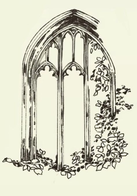 Victorian Window Tattoo, Overgrown Window, Glass Window Tattoo, Stained Glass Window Tattoo, Victorian Tattoo, Glass Tattoo, Young Frankenstein, 동화 삽화, Arte Grunge