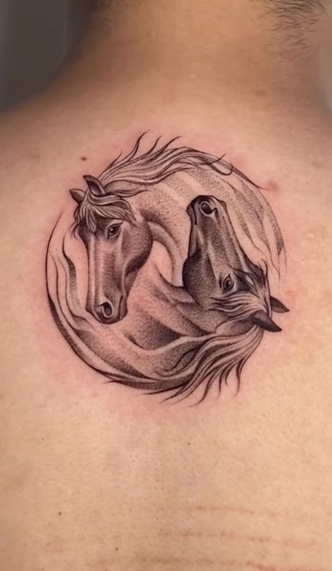 Horse And Flower Tattoo, Horse Tatoos Ideas, Horse Tattoo Ideas For Women, Horse Head Tattoo, Moon Tattoo Wrist, Horse Tattoo Ideas, Dragon Koi Tattoo Design, Horse Tattoo Design, Cowgirl Tattoos