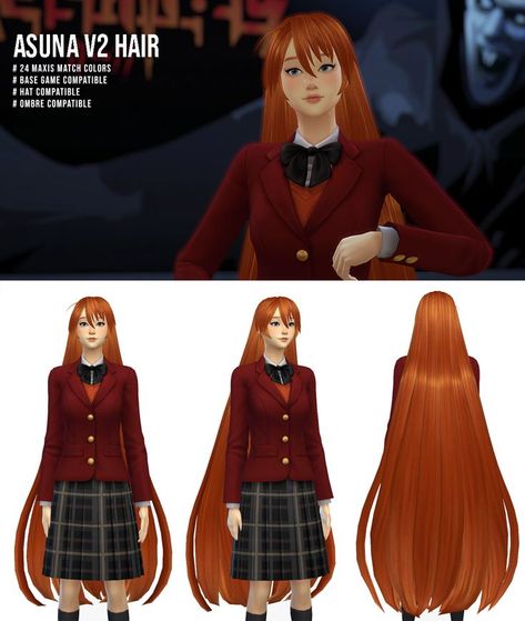 Asuna Negima sims 4 cc hair Sims 4 Ombre Hair Accessory, Luffy Sims 4 Cc, Sims 4 Long Anime Hair, Sims 4 Very Long Hair, Sims 4 Anime Hair Cc, Maxis Match Sims 4 Cc Hair Long, Sims 4 Anime Hair, Anime Sims 4 Cc, Anime Long Hair