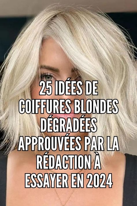 Si vos cheveux courts ont besoin d'être remis au goût du jour, j'ai une solution pour vous : teignez-les en blond et demandez à votre coiffeur d'ajouter quelques couches à votre chevelure. Vos mèches resteront pleines et vous serez complètement métamorphosée. // Crédit photo : Instagram @styled_by_carolynn Styled By, Photo Instagram, Blonde, Hair Styles, Hair, Instagram