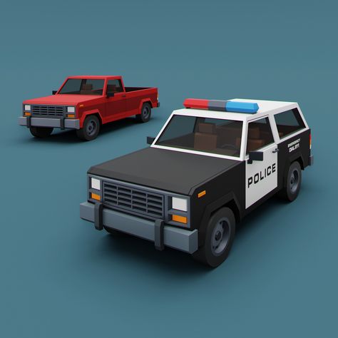 Stylized Ford SUV Police Car and Pickup 80s, on ArtStation at https://www.artstation.com/artwork/o2BWlB Minecraft Police Car, Police Car, Police Car Concept Art, Cyberpunk Police Car, Police Car Cartoon, Stylized Vehicle, Stylized Car, Minecraft Car, Police Armored Vehicle