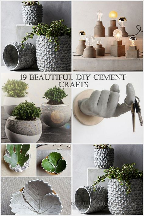 We have prepared a list of 19 beautiful DIY cement crafts that will add diversity and simple beauty to your interior decor. Diy Cement Crafts, Diy Cement Planters, Diy Cement, Diy Water Fountain, Cement Flower Pots, Diy Concrete Planters, Cement Diy, Concrete Diy Projects, Garden Decor Diy