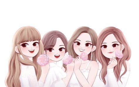 Blackpink Fanart, Long Hair, Flowers, Hair